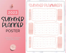 Load image into Gallery viewer, Kids Summer Calendar 2023 | Summer Poster, Summer Countdown, Printable Planner &amp; Checklist | Pink
