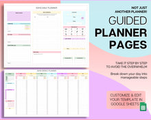 Load image into Gallery viewer, ADHD Planner Spreadsheet for Neurodivergent Adults | Google Sheets Daily &amp; Weekly Planner, Symptom Tracker, Brain Dump &amp; To Do Lists | Rainbow
