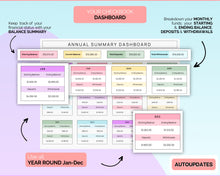 Load image into Gallery viewer, Checkbook Register Spreadsheet | Google Sheets Check Register with Bill, Expenses, Credit Card, Income, Spending Tracker &amp; Finance Template
