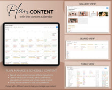 Load image into Gallery viewer, Social Media Planner &amp; Content Calendar Notion Template | Aesthetic Notion Dashboard for Content Creators
