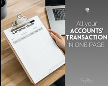 Load image into Gallery viewer, Printable Accounting Ledger for Small Businesses | Small Business Bookkeeping Template
