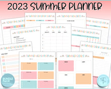 Load image into Gallery viewer, 2023 Summer Planner for Kids | Kids Summer Schedule, Activities, Printable Calendar &amp; Checklist Template | Colorful Sky
