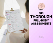 Load image into Gallery viewer, Head to toe Assessment Sheet | includes Head-to-toe Assessment Guide, Nursing Study Guide, Nurse Report, Nursing Student Notes &amp; Nclex Care Plan | Colorful
