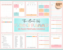 Load image into Gallery viewer, 2023 Summer Planner for Kids | Kids Summer Schedule, Activities, Printable Calendar &amp; Checklist Template | Colorful Sky
