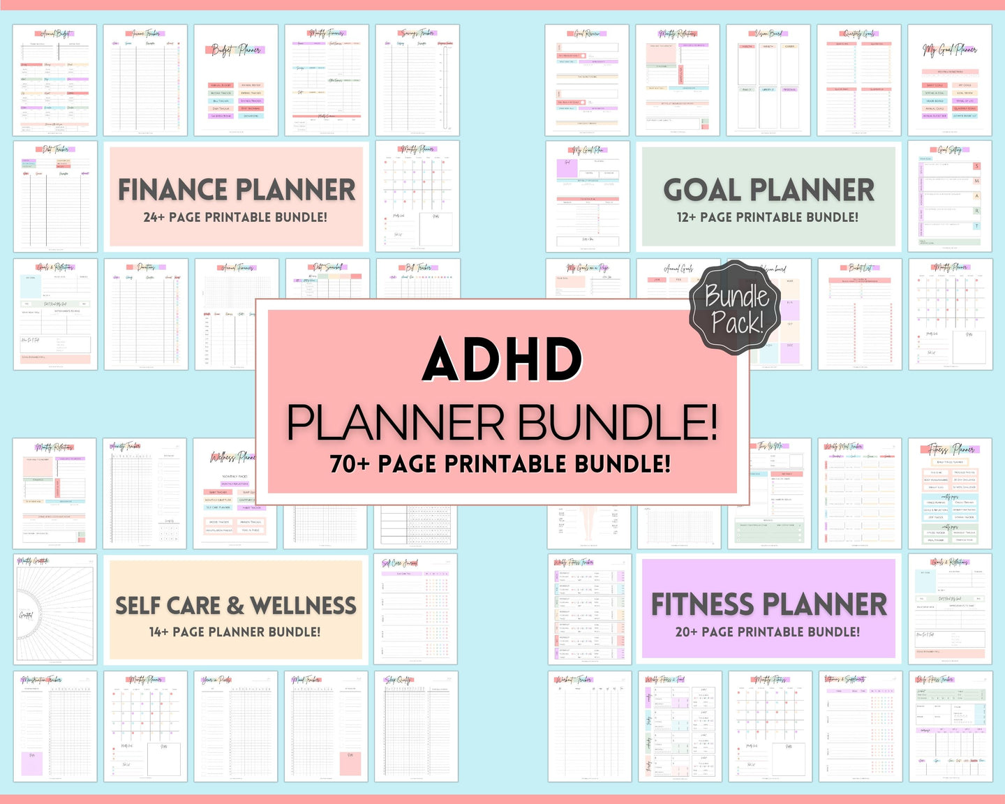 Ultimate ADHD Planner Bundle | ADHD Neurodivergent Daily Life Planner
