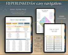 Load image into Gallery viewer, Digital Tarot Journal Workbook for GoodNotes | Tarot Planner, Daily Card Reading, Tarot Spreads, Tarot Deck Notebook | Celestial Theme

