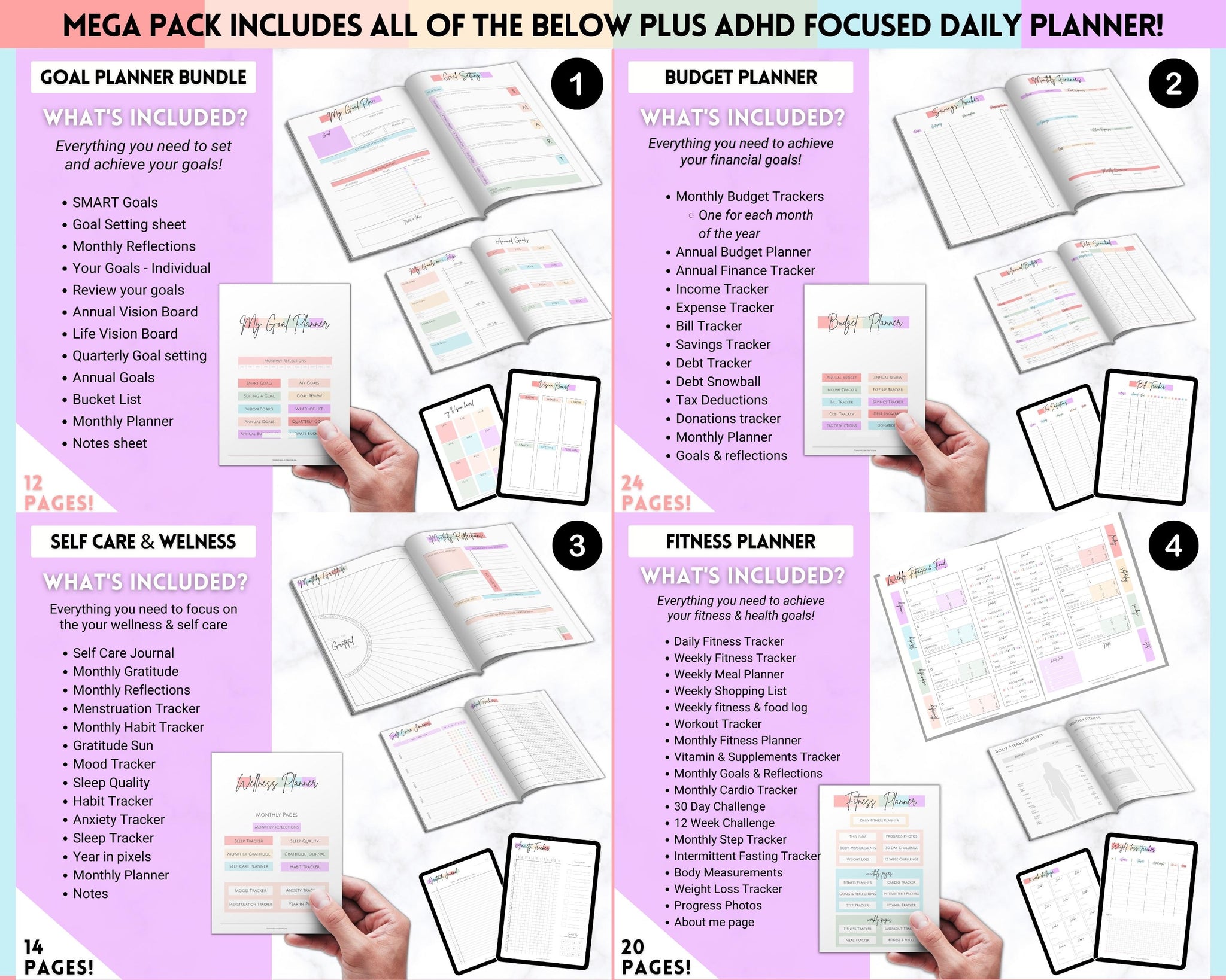 Ultimate ADHD Planner Bundle | ADHD Neurodivergent Daily Life Planner