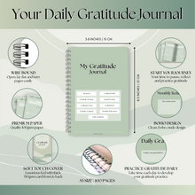 Load image into Gallery viewer, Gratitude &amp; Mindfulness Journal | Gratitude Template, Self Care Planner, Positivity Diary, Daily Journal, Gratitude Jar, Wellness, Manifestation Journal | A5 Green
