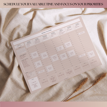 Load image into Gallery viewer, Weekly Hourly Planner Notepad, Daily Planner Desk Pad, Weekly Schedule, To Do List Note Pad, ADHD Planner | 50 Undated Tear Away Sheets A4 | Lux

