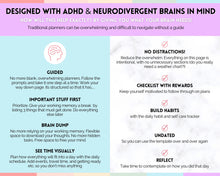 Load image into Gallery viewer, Ultimate ADHD Planner Bundle | Printable ADHD Neurodivergent Daily Life Planner, Fitness, Goal, Finances &amp; Budget, Self Care Planner | Pastel Rainbow

