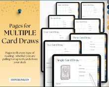 Load image into Gallery viewer, Digital Tarot Journal Workbook for GoodNotes | Tarot Planner, Daily Card Reading, Tarot Spreads, Tarot Deck Notebook | Celestial Theme
