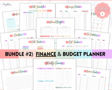 Load image into Gallery viewer, Ultimate ADHD Planner Bundle | Printable ADHD Neurodivergent Daily Life Planner, Fitness, Goal, Finances &amp; Budget, Self Care Planner | Pastel Rainbow
