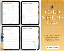 Load image into Gallery viewer, Digital Tarot Journal Workbook for GoodNotes | Tarot Planner, Daily Card Reading, Tarot Spreads, Tarot Deck Notebook | Celestial Theme
