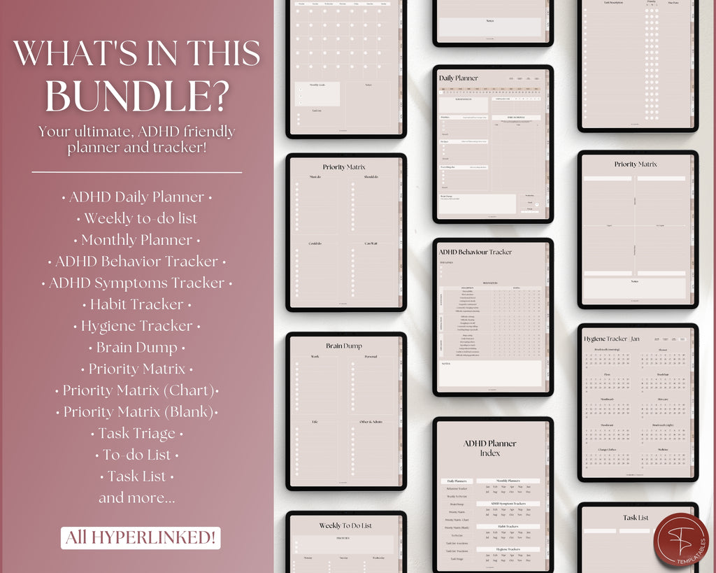Luxury ADHD Digital Planner - Daily Planner for Neurodivergent Adults