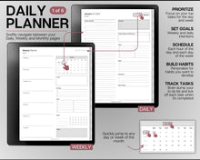 Load image into Gallery viewer, Ultimate Kindle Scribe Templates STARTER BUNDLE | Includes 2024 Daily Planner, Digital To Do List, Meeting Minutes, Meeting Notes, Task List, Journal &amp; Notebook | Mono
