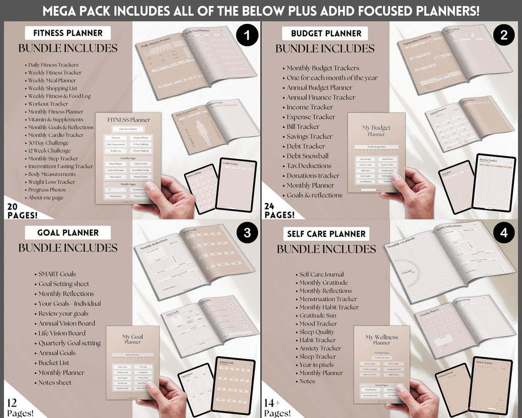 Ultimate ADHD Planner Bundle | ADHD Neurodivergent Daily Life Planner