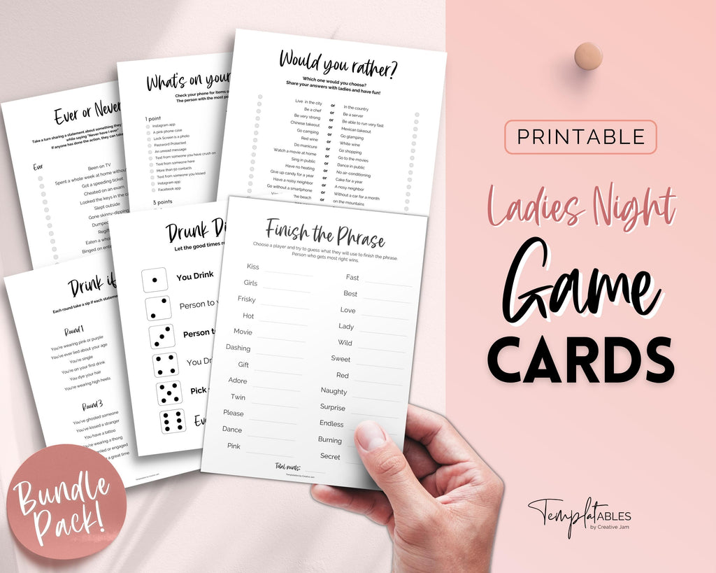 Girls Night Games BUNDLE - 15 Printable Games for Ladies Night In girls-night-games-bundle-15-printable-games-for-ladies-night-in