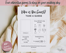 Load image into Gallery viewer, Wedding Table Games BUNDLE | 40 Wedding Games including Reception Party Games, I Spy Wedding Game, Crossword, Advice, Ice Breaker &amp; Printable Games
