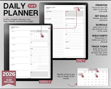 Load image into Gallery viewer, Templates for Kindle Scribe, ESSENTIALS PACK, 2026 Daily Planner, Digital To Do List, Meeting Minutes Meeting Notes, Journal Notebook
