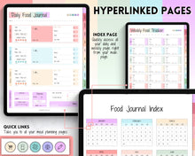 Load image into Gallery viewer, Colorful Digital Food Diary Tracker | Food Journal &amp; Weekly Meal Planner | For Daily Food Tracker, Digital Planner, Diet Journal &amp; Fitness on GoodNotes
