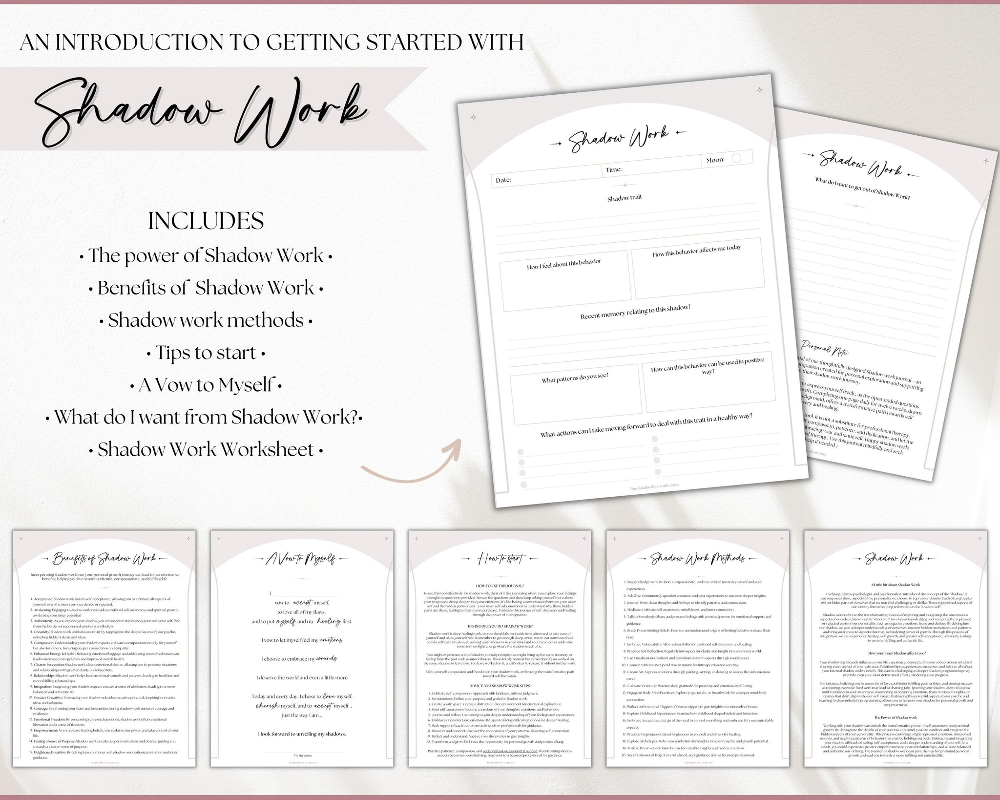 Shadow Work Journal Pages | 100+ Shadow Work Printable Guided Journal!