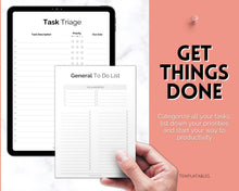 Load image into Gallery viewer, To Do List Printable Bundle - 10 Page Daily, Weekly &amp; Annual Productivity Planner | Digital ADHD Brain Dump Template | Mono
