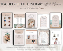 Load image into Gallery viewer, Bachelorette Itinerary Template | eBook Itinerary for Weekend Girls Trip away for hen party&#39;s &amp; bachelorettes!
