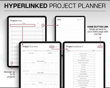 Load image into Gallery viewer, Digital Project Planner | Digital Project Tracker Management Tool Includes Gannt Charts
