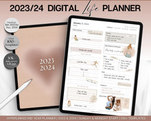Load image into Gallery viewer, 2023 2024 Ultimate Digital Planner | Daily, Weekly, Monthly Planner for iPad &amp; GoodNotes, That Girl Aesthetic | Mono
