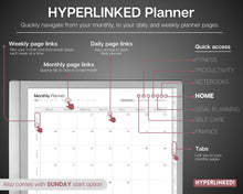 Load image into Gallery viewer, 2025 Daily Planner for the reMarkable | Hyperlinked Digital Planner with templates for reMarkable tablets, Calendar &amp; Task List Planner | Minimalist
