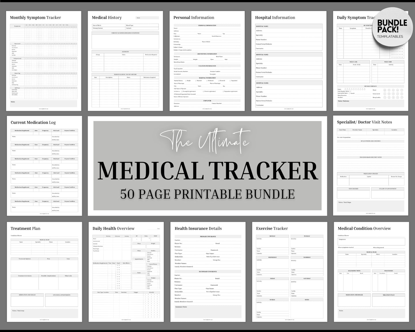 medical-tracker-bundle-everything-you-need-for-your-medical-planner for Free Printable Medical Expense Tracker Medical Tracker Bundle | Everything you need for your Medical Planner! for Free Printable Medical Expense Tracker
