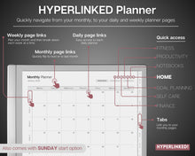 Load image into Gallery viewer, 2026 Daily Planner for the reMarkable | Hyperlinked Digital Planner with templates for reMarkable tablets, Calendar &amp; Task List Planner | Minimalist
