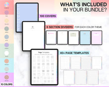 Load image into Gallery viewer, Digital Notebook | Hyperlinked Portrait Notebook with Aesthetic Covers and Note-Taking Templates for GoodNotes &amp; iPad
