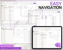 Load image into Gallery viewer, OneNote Project Planner! Includes Project Tracker, Project Management, Digital Planner, Work Schedule, Business, One Note Template, Gantt &amp; Plan
