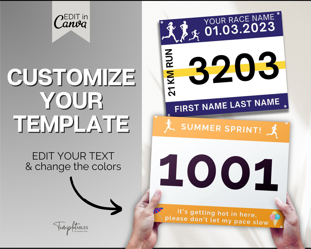 Editable Race Bib Templates | Great for Any Racing Event!
