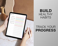 Load image into Gallery viewer, Digital Habit Tracker | Daily, Monthly &amp; Yearly Habit Tracker | Simple Goal &amp; Routine Tracker for GoodNotes &amp; iPad | Mono

