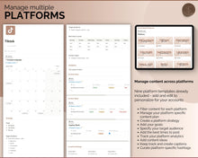 Load image into Gallery viewer, Social Media Planner &amp; Content Calendar Notion Template | Aesthetic Notion Dashboard for Content Creators
