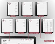 Load image into Gallery viewer, 2024 Kindle Scribe DAILY Planner | Hyperlinked Digital Planner &amp; Kindle Scribe Templates
