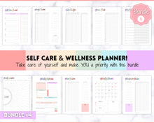 Load image into Gallery viewer, Ultimate ADHD Planner Bundle | Printable ADHD Neurodivergent Daily Life Planner, Fitness, Goal, Finances &amp; Budget, Self Care Planner | Pastel Rainbow
