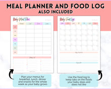 Load image into Gallery viewer, Rainbow Baby Food Tracker Printable BUNDLE | Baby’s First Foods Meal Planner &amp; Daily Food Diary, 100 Foods Before 1 | Colorful Rainbow
