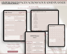 Load image into Gallery viewer, ADHD Digital Planner - Daily Planner for Neurodivergent Adults | Brain Dump Template, To Do List, Cleaning, Symptom Tracker for GoodNotes &amp; iPad | Boho Lux
