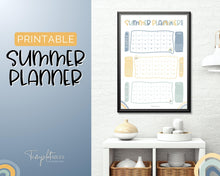 Load image into Gallery viewer, Kids Summer Calendar 2023 | Summer Poster, Summer Countdown, Printable Planner &amp; Checklist | Dinosaur
