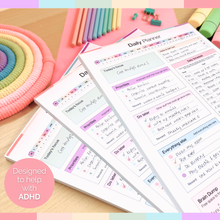 Load image into Gallery viewer, ADHD Daily Planner Notepad for Neurodivergent Adults - Productivity Daily Planner Desk Pad &amp; Task Management to Stay Organized and Focused | 50 Undated Tear Away Sheets A4
