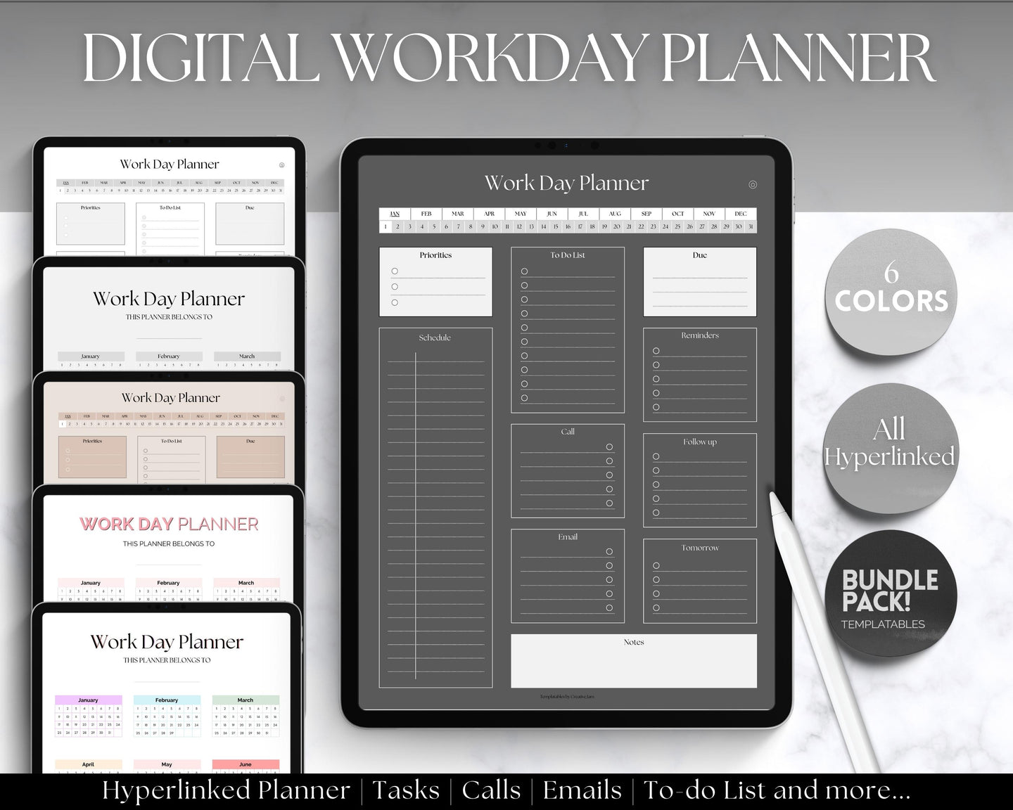 Digital Daily Work Planner & Work Day Organizer for GoodNotes & iPad