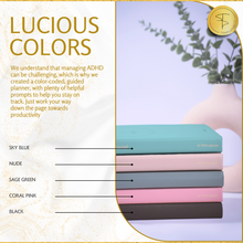 Load image into Gallery viewer, ADHD Daily Planner for Neurodivergent Adults – Premium Leather Productivity &amp; Task Management Planner with Guided Focus Pages, 170gsm Paper, Gold Foiling &amp; Gift Box – Undated | A5
