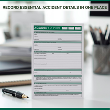 Load image into Gallery viewer, Accident Report Desk Pad – 50 Page GDPR Compliant Workplace Accident Book | Health &amp; Safety Incident Reporting Pad | A5
