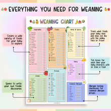 Load image into Gallery viewer, Baby Led Weaning Chart | A3 Double-Sided Food &amp; Allergen Tracker
