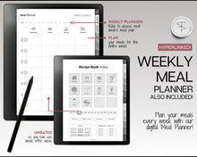 Load image into Gallery viewer, Digital Recipe Book for Kindle Scribe | Comes with Recipe Templates, Digital Meal Planner, Cookbook Template, Recipe Binder Kit &amp; Blank Recipe Card
