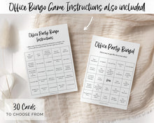 Load image into Gallery viewer, Office Bingo: Fun Icebreaker Game for Workplace, Retirement, and Get-to-Know-You Parties - Includes Human Bingo and Find the Guest Who
