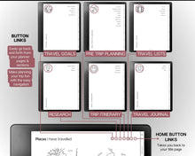 Load image into Gallery viewer, Digital Travel Planner for Kindle Scribe | Travel Journal with travel itinerary, trip templates, vacation diary, packing list &amp; planner for the Kindle Scribe
